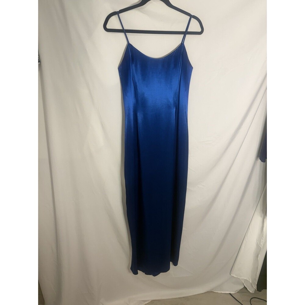 Jessica McClintock maxi Royal Blue Gunne Sack Slip Dress Sz 9/10